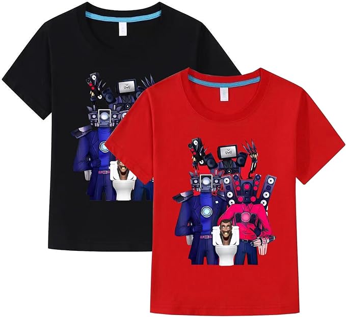 3D Printing Design The T-shirt is printed with cool games cartoon by advanced 3D printing technology, Short Sleeve Cartoon Tee Shirts for Kids
