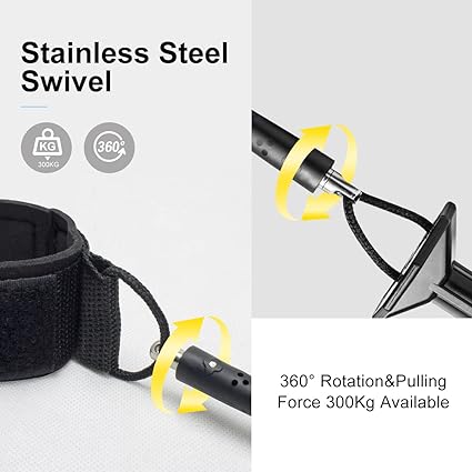 Coiled Bodyboarding Leash Premium Coil Body Board Leash with Plug,  being coiled it is tangle free and does not dangle in the water, which can be able to resist the sea water corrosion for a very long time.