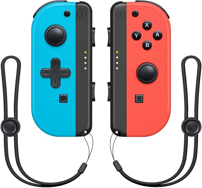 Switch joypad support wake up function and built-in 6-axis gyro. Switch L/R Controller Compatible for Switch/Lite/OLED, Wireless Switch Controller L/R with Wrist Strap (Blue and Red)