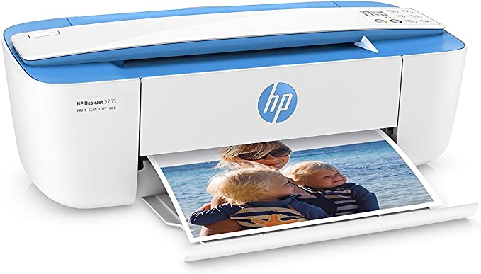 HP DeskJet 3755 Compact All-in-One Wireless Printer, HP Instant Ink, Blue Accent (J9V90A), 2.3