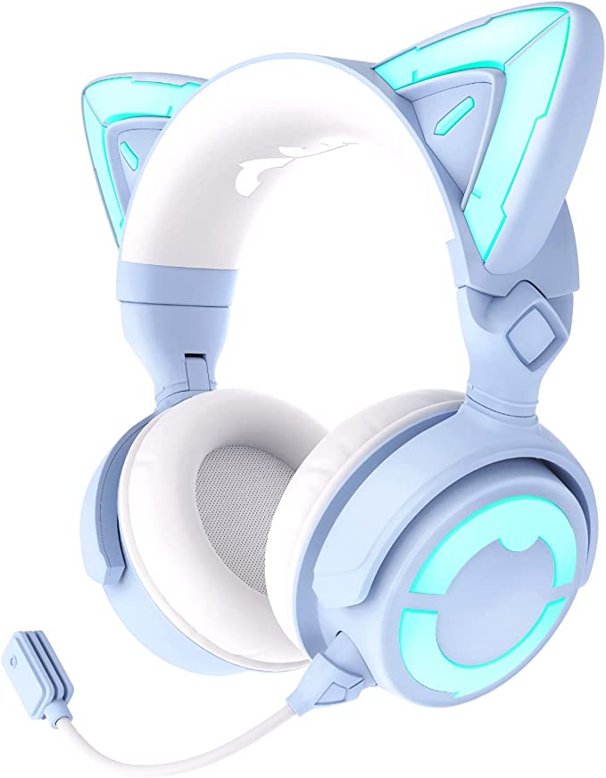 Cat Ear Headphon, Wireless & Wired Gaming Headset