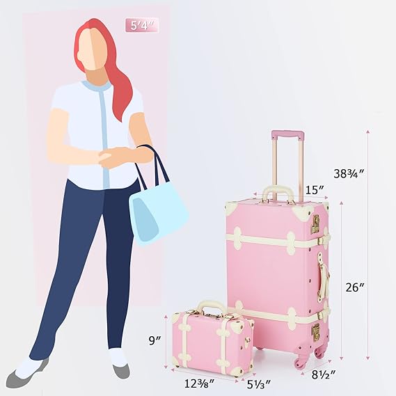 Perfectly organized pockets inside suitcase for better storage and security, Suitcase with Spinner Wheels TSA Lock and Carry On Briefcase
