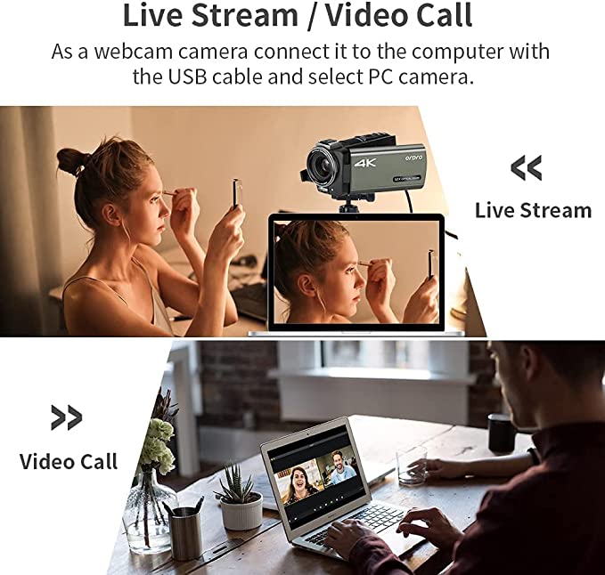 Video Camera 4K AX60 UHD Camcorder with 12x Optical Zoom 3.5