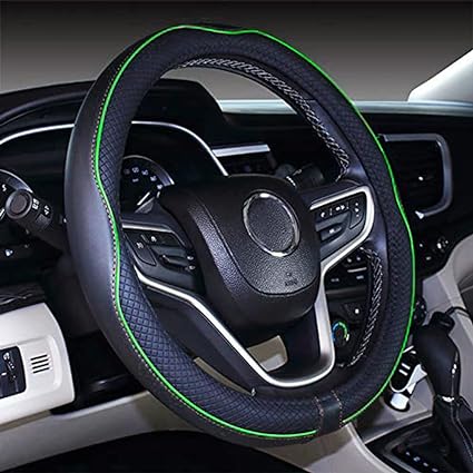 wheel.4. Use as much force as you can to get the final part of the over fitting snugly over the wheel.Microfiber Leather Car Steering Wheel Cover 14.5- 15''