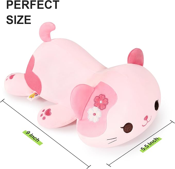 Once upon a time, in a village, lived Pinky, a charming cat with pink fur and sakura flowers on her forehead.