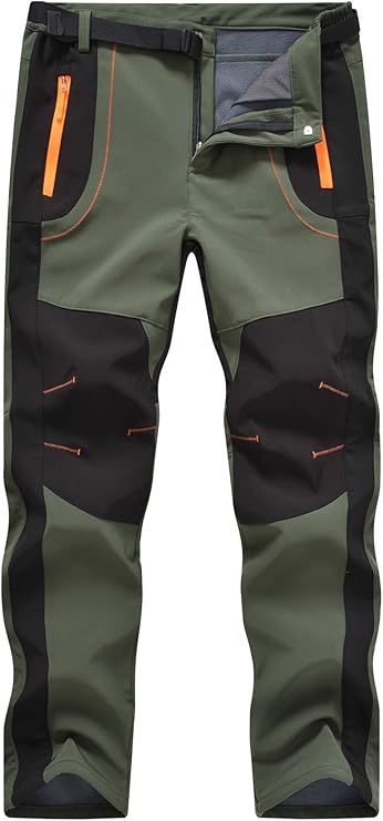 elastic waist with belt for an adjustable and comfortable fit; zip fly with hook closure,Snow Pants Quick Dry Waterproof Windproof