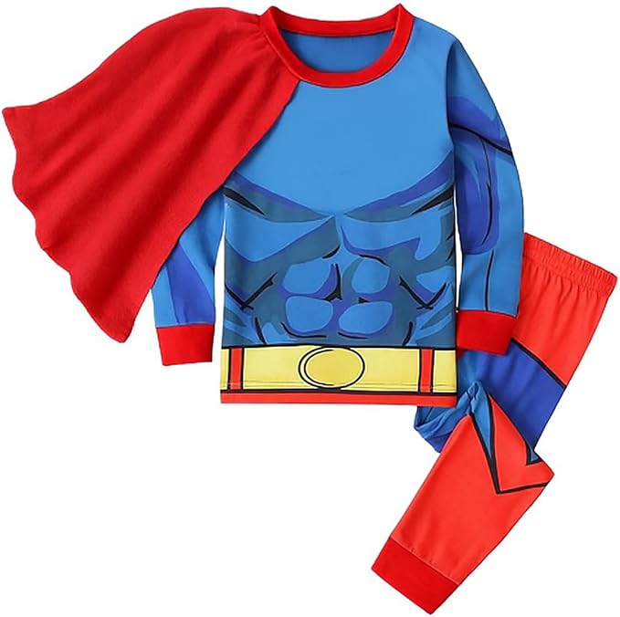Made from 95% polyester and 5% spandex for a soft, warm, and comfy feel all year,  Kids Pajamas Super Hero Kids Toddler PJs Sleepwear