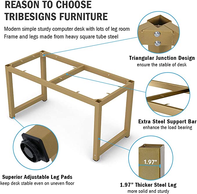 Computer Table Study Writing Desk for Home Office, Large Office Desk