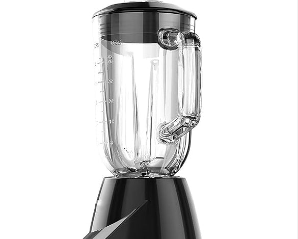 The blender reaches 550 watts of power at peak performance*, and 350 watts of power for continuous use, Blender with 5-Cup Glass Jar, 10-Speed Settings