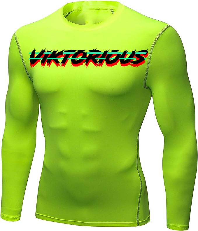 V - Cool Dry Workout Running Gym T-Shirts Top Sport Base Layer Undershirt Lightweight