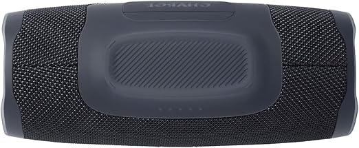 The JBL Charge Essential 2 features a racetrack-shaped driver,  Portable Waterproof Bluetooth Speaker with Powerbank - Gun Metal