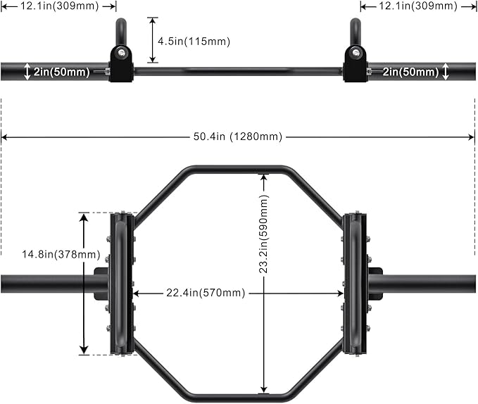 And the Olympic Hex Bar components can be disassembled, convenient for you to transfer and accommodate, Barbell Olympic Trap Bar, Hex Bar, Shrug Bar, Deadlift Bar with Folding Handles for Olympic Weight Lifting