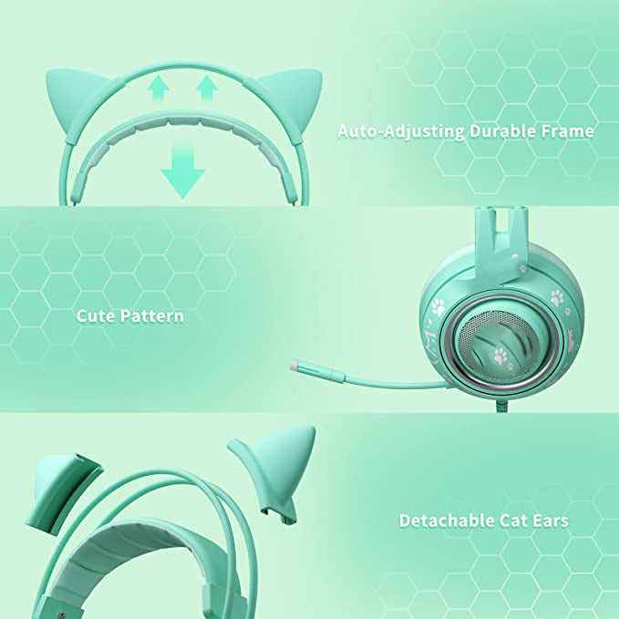 Headset with Microphone , Cat Ear Headphones, for Her