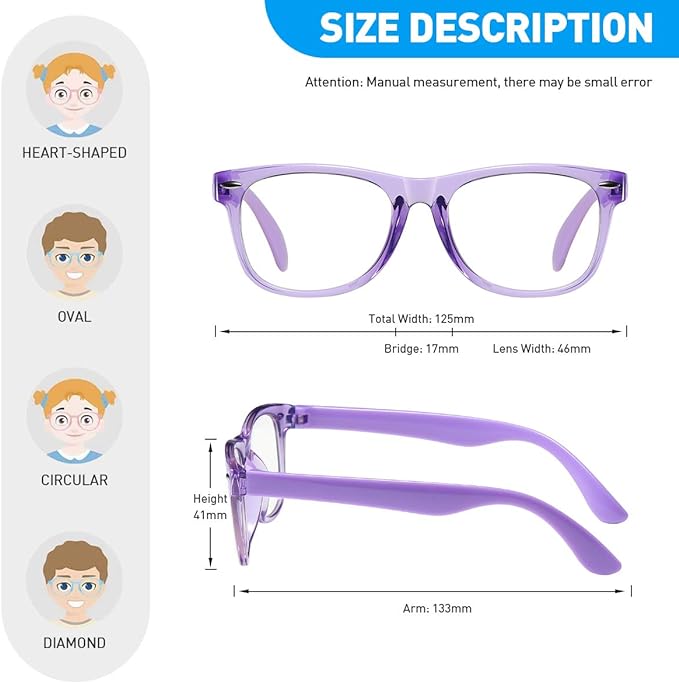 Glasses for Kids Girls Boys Age 3-10,Anti Blue Light & Headach, UV400 protection when kids on Screen time such as using ipad or playing computer games