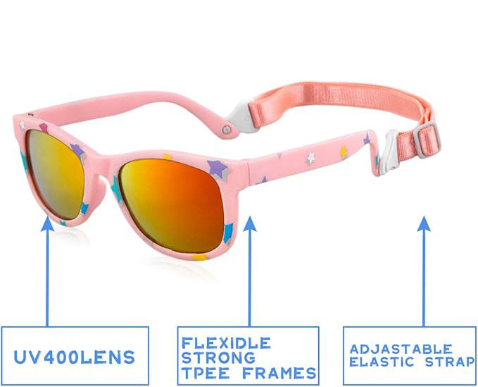 Shatter-resistant TAC lenses reduce glare and keep your child’s eyes safe