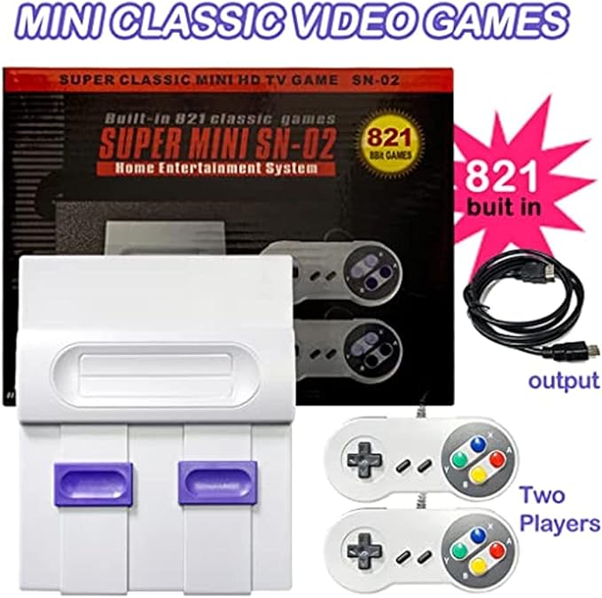 TV Game Player Suitable HDMI HD TV Built-in 821 Games with Dual Gamepads