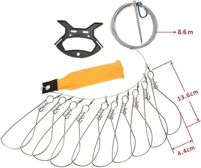 Buckle Lock, Stainless Steel Fishing Gear Accessories, Including 10 Snaps, Float,offers high strength and delivers exceptional corrosion protection in saltwater situations.