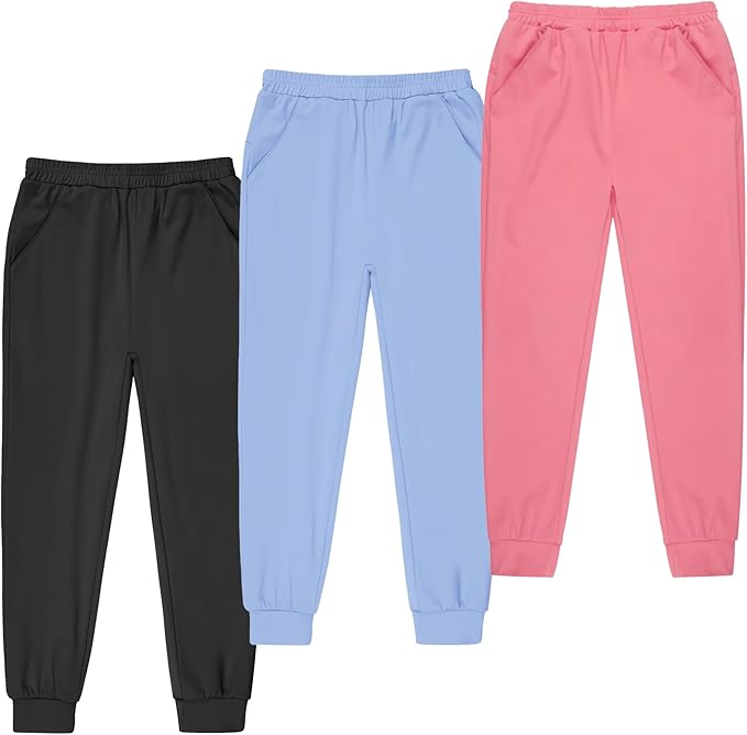 BOYS AND GIRLS Designed with stretchable materials, these girls joggers offer unrestricted movement, allowing kids to play, run, and jump with ease while maintaining a snug fit for active lifestyles, Active Athletic Sweatpants with Pocket for Sports