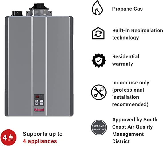 RINNAI Ru Series Sensei Se+ Tankless Hot Water Heater: Indoor Installation