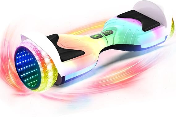 FULL BODY Shining Lights, INFINITY WHEELS & MUSIC SPEAKER: Dynamic Lights and Wheels change colour lighting during the ride. LIGHTING 6.5