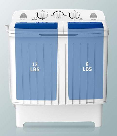 lightweight design of the portable washing machine is ideal for small places such as camping, Portable Washing Machine, Twin Tub 20 Lbs Capacity, Washer