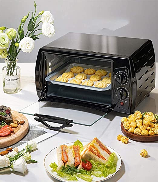 MingrXieh 30L Mini Electric Oven, Adjustable Temperature 70-230℃ and 60 Minutes Timing Household Multifunctional Baking/Fermentation/thawing Electric Oven Tempered Glass Door and Accessories 1600W,