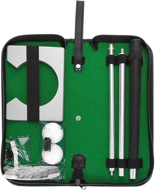 easy to store and carry for travelling.Compact, easy to store and carry for travelling.2 pcs Balls, Bag for Travel Indoor Golf Putting Practice Right Hand Putter)