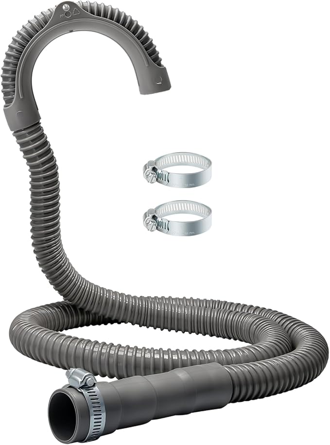 6 FT flexible washing machine hoses easily reach standard drain pipes, floor drains or utility sinks, 6 FT Universal Washing Machine Drain Hose,