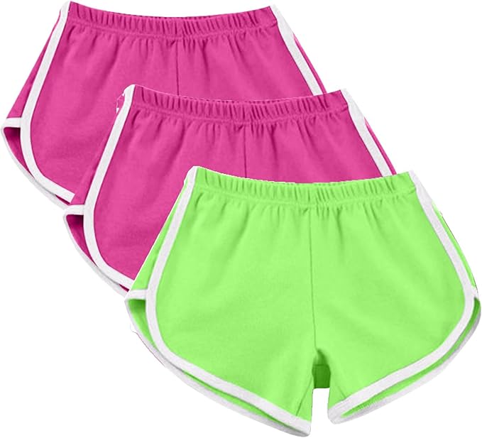 Ideal for active play, these girls bike shorts are crafted from a thicker cotton material that ensures full coverage and prevents transparency, Athletic Workout Comfy Booty Dolphin Shorts Cycling Hiking Running Activewear