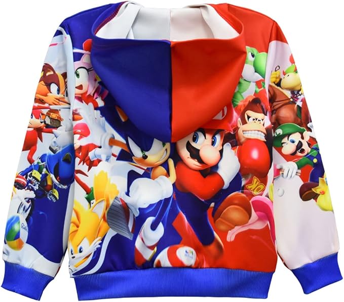Polyester material, bright 3D printing, no fading, no wrinkle,  Long Sleeve Zipper Coat Casual Wear Fashion Sweater
