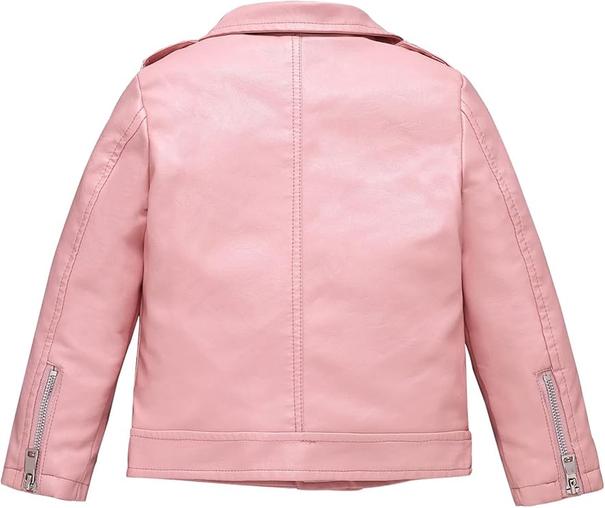 Perfect for spring and autumn, this leather top coat provides just the right amount of warmth and style,  Girls Faux Leather Jacket for girls