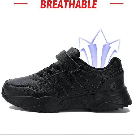 Antiskid Tennis Sneakers Outdoor Casual Kids Shoes Running Shoes, Leather fabric, leather is soft and waterproof, light and breathable to increase comfort.