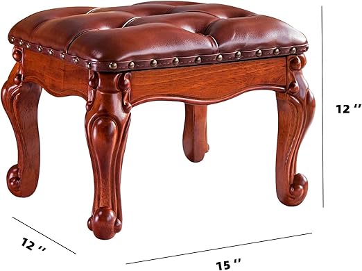 , excellent touch, scratch-resistant and wear-resistant, easy to clean. The side of the stool adopts a square design,Stool Ottoman Foot Rest Microfiber Leather Upholstered Foot Stool for Living Room