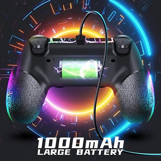 , you need to hold down 'share + home' for 3 seconds. The controller's white light would flash, Black Crack Custom Design with RGB Light,1000mah Battery, 3.5mm Audio Jack and Turbo Function,Compatible with PS4/Slim/Pro and Windows PC