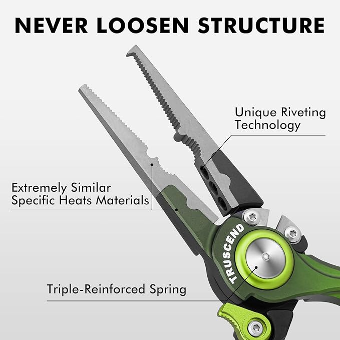 vanadium blades which offers superior protection against corrosion wear and tough environments , Fishing Tool, Multi-Function Fishing Gear with Mo-V Cutter