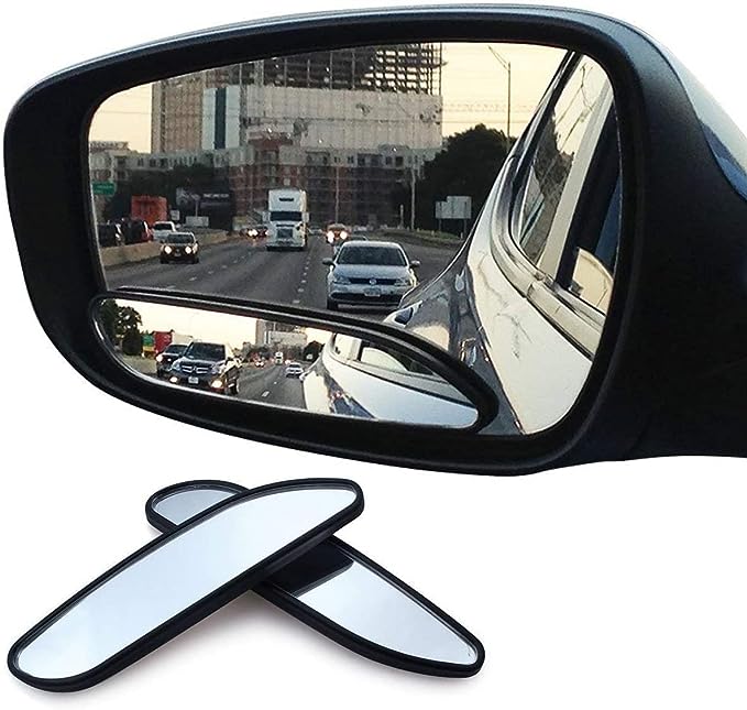 Mirrors Convex Rearview Mirror, maximize your view with wide angle in car, eliminate blind spots, flexible convex shape of blind spot mirror helps you to forecast the next surroundings to avoid any accident or collision 360 Degree