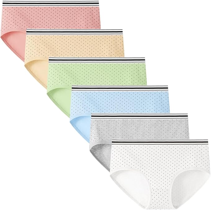These comfortable briefs are made of 94% cotton, 6% spandex. Skin-friendly fabrics are selected, which are light and dry, breathable and not stuffy, Mid Waist Knickers Classic