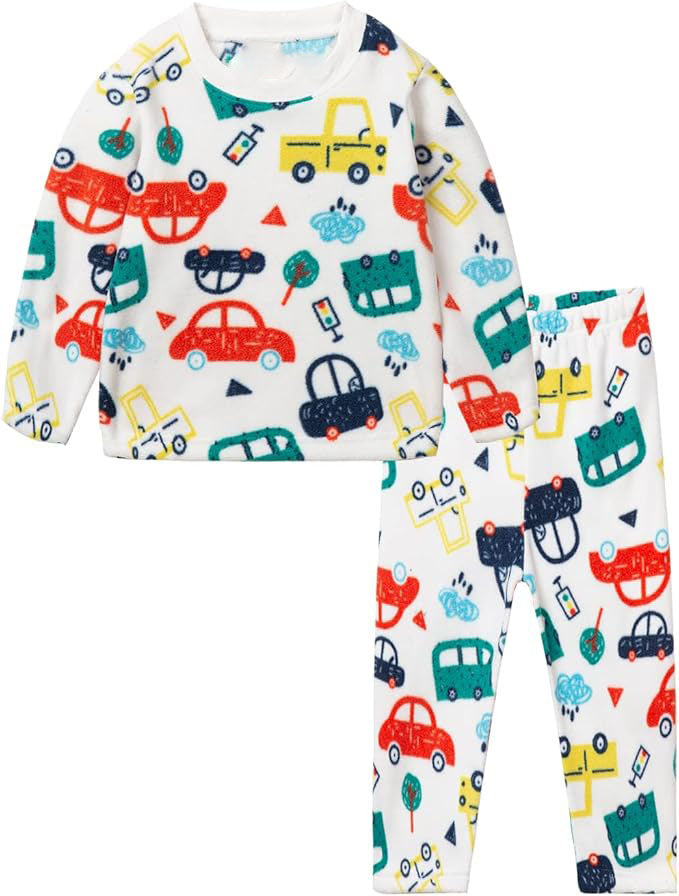 Comfortable Material for Warmth and Coziness: Crafted from high-quality polyester, this kids' winter pajama set offers a soft touch against the skin,