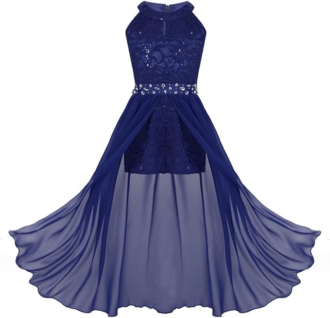 Sleeveless, round neck with shiny beaded decoration, ruched bodice, flattering satin pleated waist, back zipper closure, Sleeveless Wedding Party Bridesmaid Dresses Maxi Dress Romper Prom Gown Flower Girl Dress