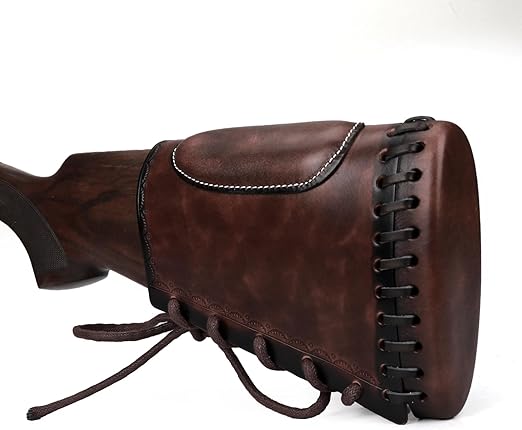 Provides a padded cheek weld that adds comfort and lessens recoil.Leather Rifle Stock Protective Holder Slip