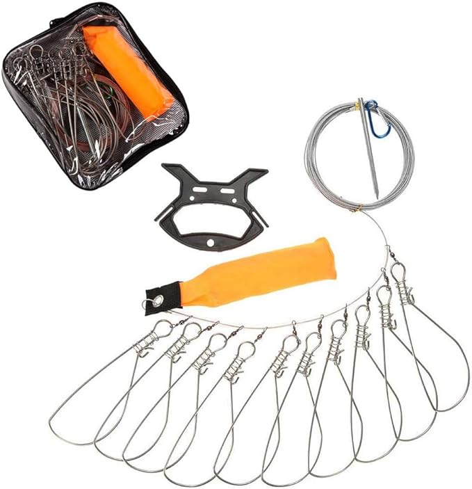 Buckle Lock, Stainless Steel Fishing Gear Accessories, Including 10 Snaps, Float,offers high strength and delivers exceptional corrosion protection in saltwater situations.