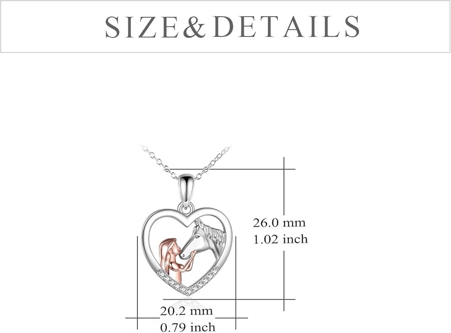 Necklace Sterling Silver Girls with Horse Gift for Women, designed specifically for those who love the horse,