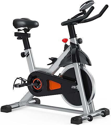 Exercise Bike, Indoor Cycling Bike Stationary, Cycle Bike with Comfortable Seat Cushion, Digital Display with Pulse and IPad Holder