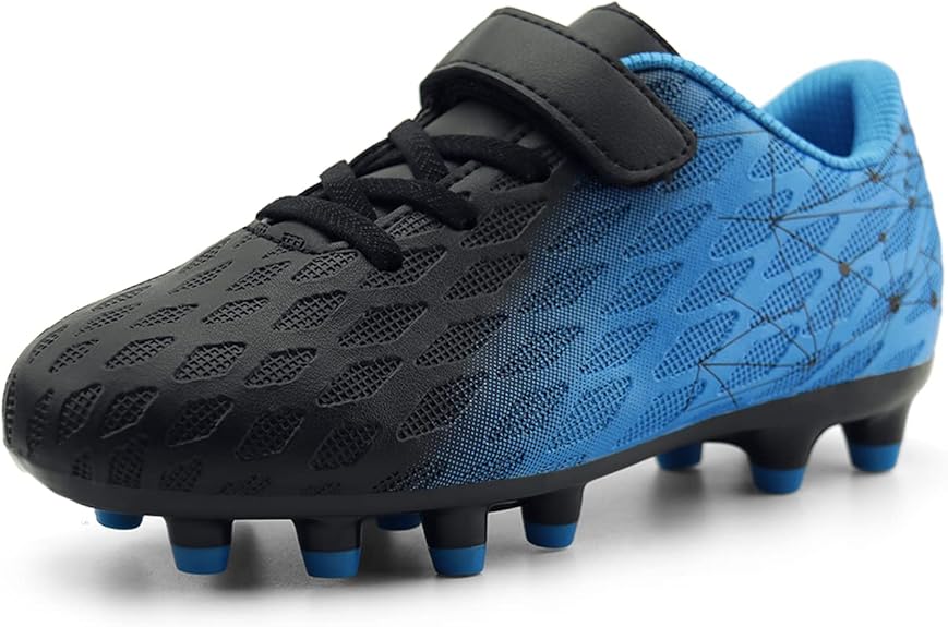 Comfortable and soft lining is suitable for long-term wear. Kids Athletic Soccer Cleats Boys Girls Outdoor Football Shoes