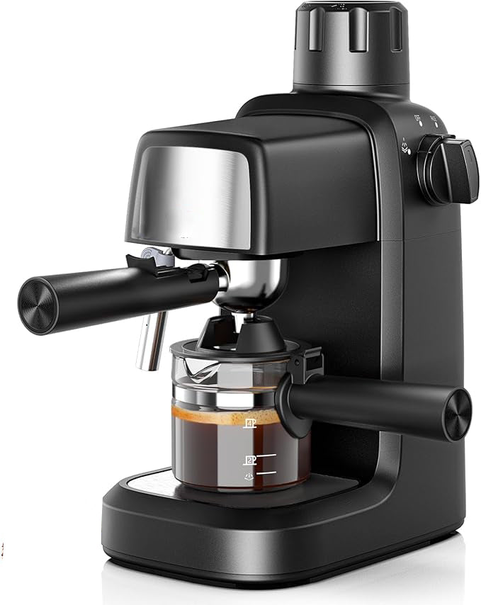 Removable drip tray and grid; Frothing jug included, heating system extracts espresso at the perfect temperature. A full 15 bars of pressure maximizes crema for a rich, Espresso Machine
