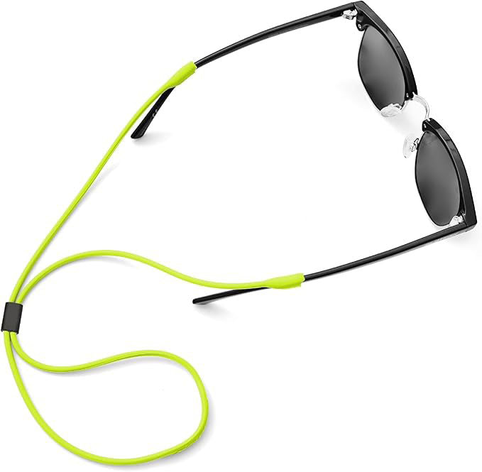 Made of stretchy silicone, our sunglasses strap is easy to take on and off. It is also durable, easy to clean, Silicone Sunglasses Strap, Adjustable Glasses Retainer with Unique Passthrough Design