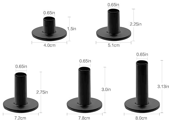 5 Pack Multi in Mixed, Mixed Sizes for Practice Mat Black Color - Golf Rubber Tees Driving Range