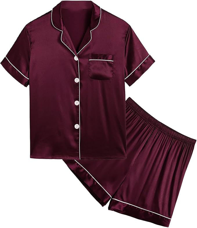 Whether you’re sleeping or lounging, these silk pajamas treat you to snuggle-worthy comfort all through. Button Down Pajamas Sets Pjs Silk Satin
