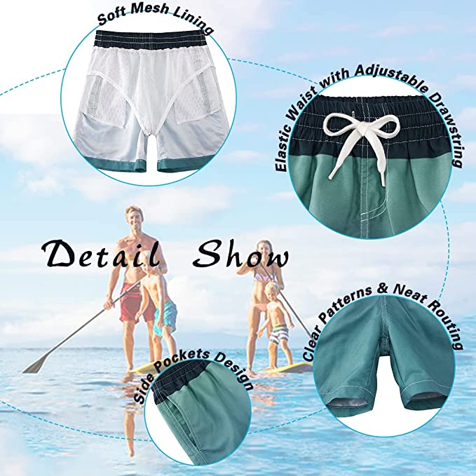 Quick Dry Swimwear Bathing Suit for Big Boys Beach Swim Boards Shorts 7-16 Years