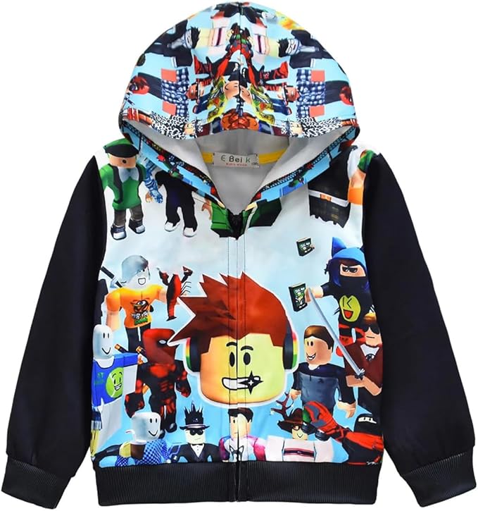 Game cartoon theme. If your child likes this cartoon movie, you will like this zip hoodie, Fashion Sweatshirts Clothing YouTube Pullover Game Cartoon Jacket top Zipper